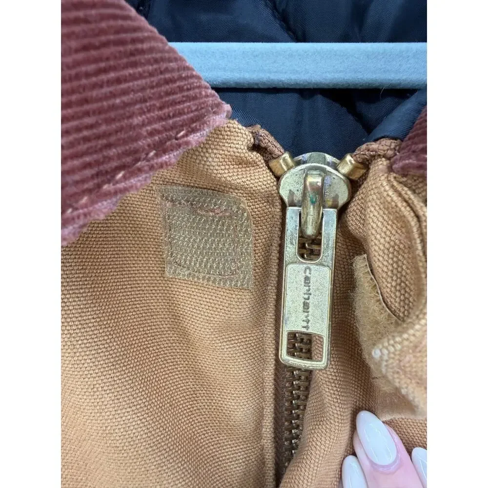 Cotton duck canvas jacket, Carhartt, quilted lined with corduroy collar